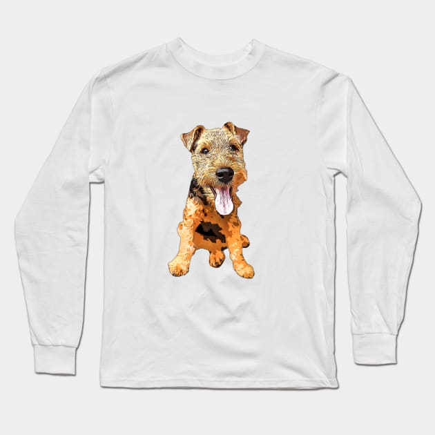 Welsh Terrier Puppy Dog Long Sleeve T-Shirt by ElegantCat